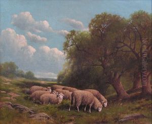 A Pastoral Landscape With Sheep by Charles Grant Davidson
