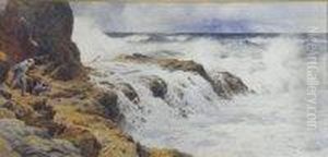 Wreckers Looking Out To Sea by Charles Topham Davidson