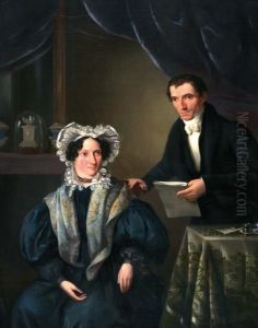 Elegant Paar In Voornaam Binnenhuis by Ezechiel Davidson