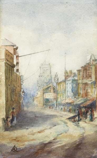 Street Scene With View Of Clock Tower - view 1