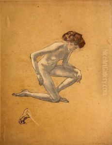 Study Of A Nude Female Figure by Arthur Bowen Davies