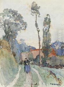 Landscape With Figures (dockside Verso) by David Davies