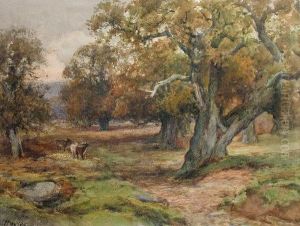 Deer In Alandscape by Edward Davies