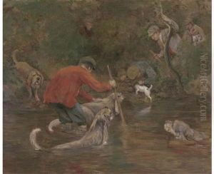 Otter Hounds On The Tavy, Devon