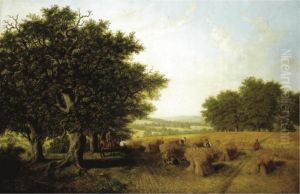 The Harvest Evening Round, Near Horsham, Sussex by Arthur H. Davis