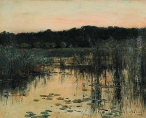 Untitled - Edge Of The Lake At Dusk by Charles Harold Davis