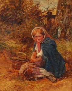 A Young Girl Resting by Edward Thompson Davis