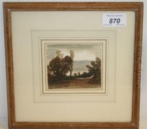 Landscape Entitled Dusk by Edward Thompson Davis