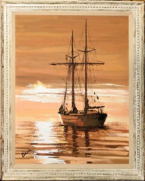 Sailboat At Anchor - view 1