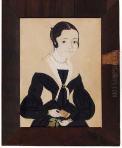 Portrait Of A Young Lady With An Orange Flower And Book by J.A. Davis