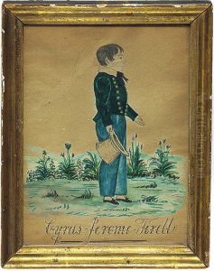 Miniature Profile Portrait Of Cyrus Jerome Tirrell by Joseph H. Davis