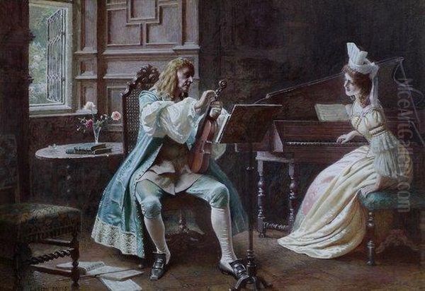 Tuning The Violin 
 A Couple Seated In An Interior - view 1