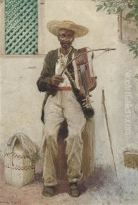 A Street Musician, South America by Noel Denholm Davis