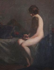 Seated Nude With Basket Of Fruit by Will Rowland Davis