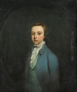 Portrait Of Of A Boy, Said To Be Henry Lidgebird (1744-1820), Bust-length, Wearing A Blue Coat With A Green Waistcoat, In A Painted Oval