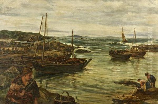Coastal Landscape With Figures And Boats - view 1