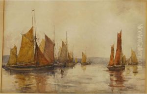 Boats In A Harbour by Nora Davison