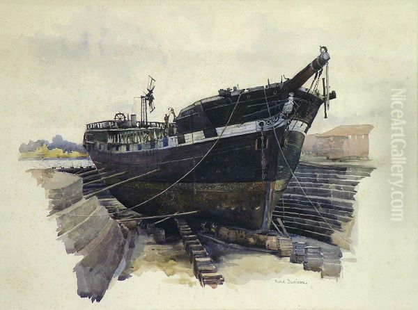 Large Ship Having Repairs In Dry Docks - view 1
