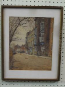 Street Scene Withfigures by Nora Davison