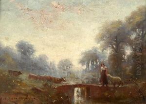 The First Blush Of Morning, Near Castle Beeston, Cheshire by Joseph Yelverton Dawbarn