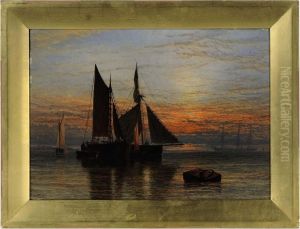 Shipping On A Calm Sea At Dusk