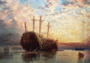 Royal Navy Hulks At Sunset