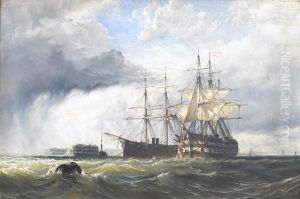 Sail And Steam In Spithead by Henry Thomas Dawson