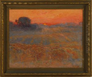Dramatic Sunset Over A Vineyard by Dawson Dawson-Watson