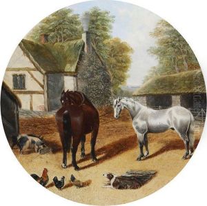 Hourses On The Yard by B. Dayrell