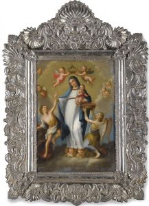 The Madonna And Child Surrounded By Angels by Jose de Alcibar