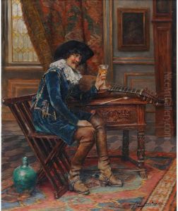 Le Mousquetaire Trinquant Dans Un Ben'interieur by Alex De Andreis