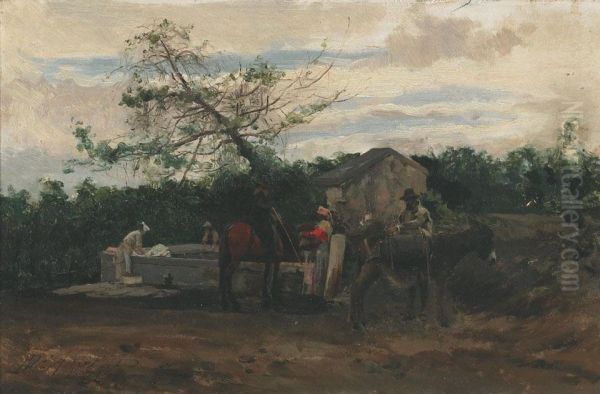 Villagers At A Well - view 1