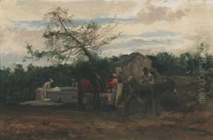 Villagers At A Well by Domenico De Angelis