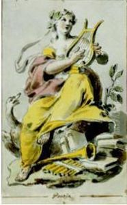 Quattro Allegorie A) Primavera B) Musica C) Poesia D)medicina by Domenico De Angelis