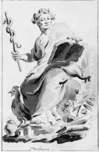 Allegorie De La Poesie, De La Musique, De La Medecine, Du Printemps by Pietro De Angelis