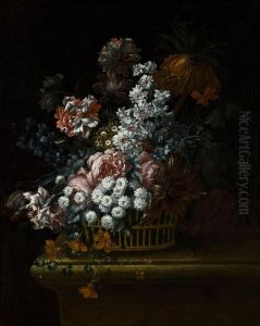 Trionfo Floreale In Un Cesto Su Un Piano by Jose De Arellano