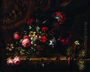 Corbeille De Fleurs Auperroquet by Juan De Arellano