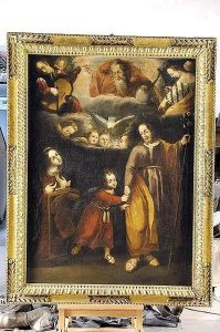 Trinidad En La Tierra Con Angeles Musicos by Josefa De Ayala