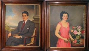 Retratos De Dama Y Caballero