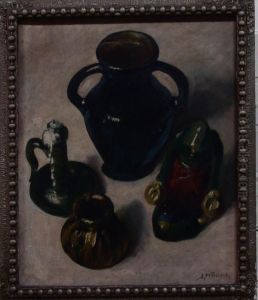 Description:stilleven Met Vaatwerk by Jan de Baen