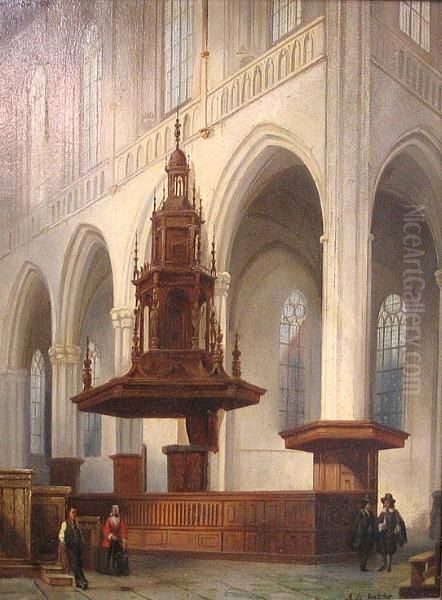 A Cathedral Interior With Figures - view 1