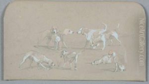 Etude De Chiens De Meute by Albert De Balleroy