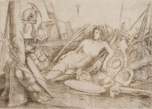 Victory Reclining With Trophies Of War