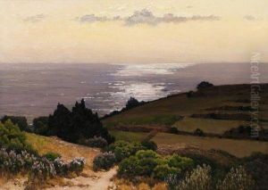 Paysage En Bord De Cote by Eugene De Barberiis