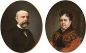 Retratos De Don San Gil Y Su Esposa Dona Lorenza Moreda Y Murua by Juan De Barroeta Y Anguisolea