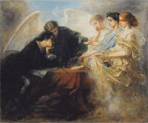 Jeune Homme A La Croisee Des Chemins by Edouard Charles De Beaumont