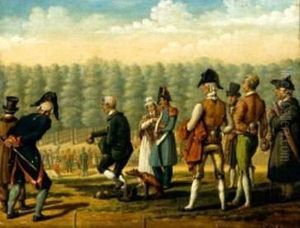 Joueurs De Petanque Dans Un Parc by Gustave de Beaumont