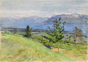 Vue Du Lac Leman by Gustave de Beaumont