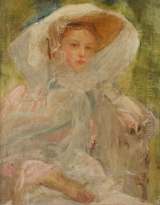 A Portrait Of A Young Woman by Albert De Belleroche