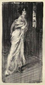 Femme Au Robe by Albert De Belleroche